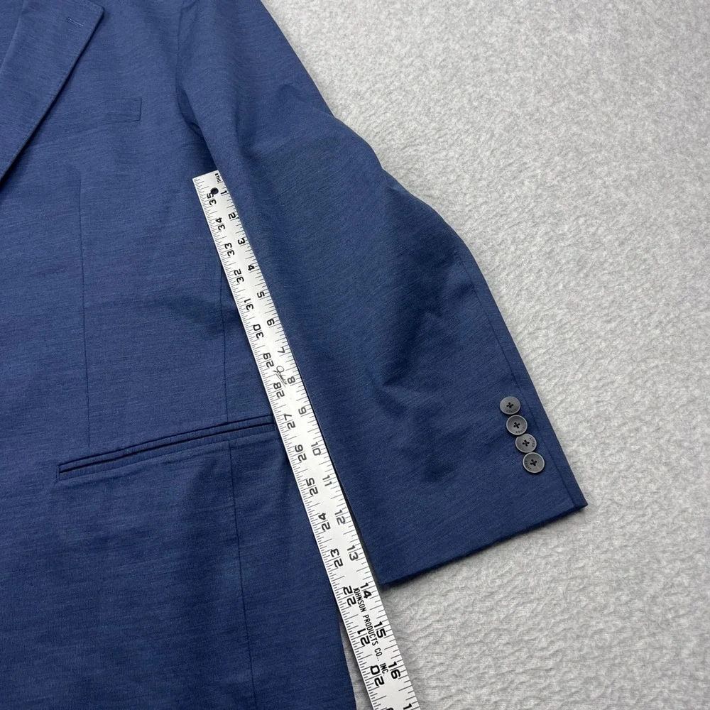 XSuit Blazer Men 50R Blue Heathered Wool Tailored Stretch 2 Button Sport Coat